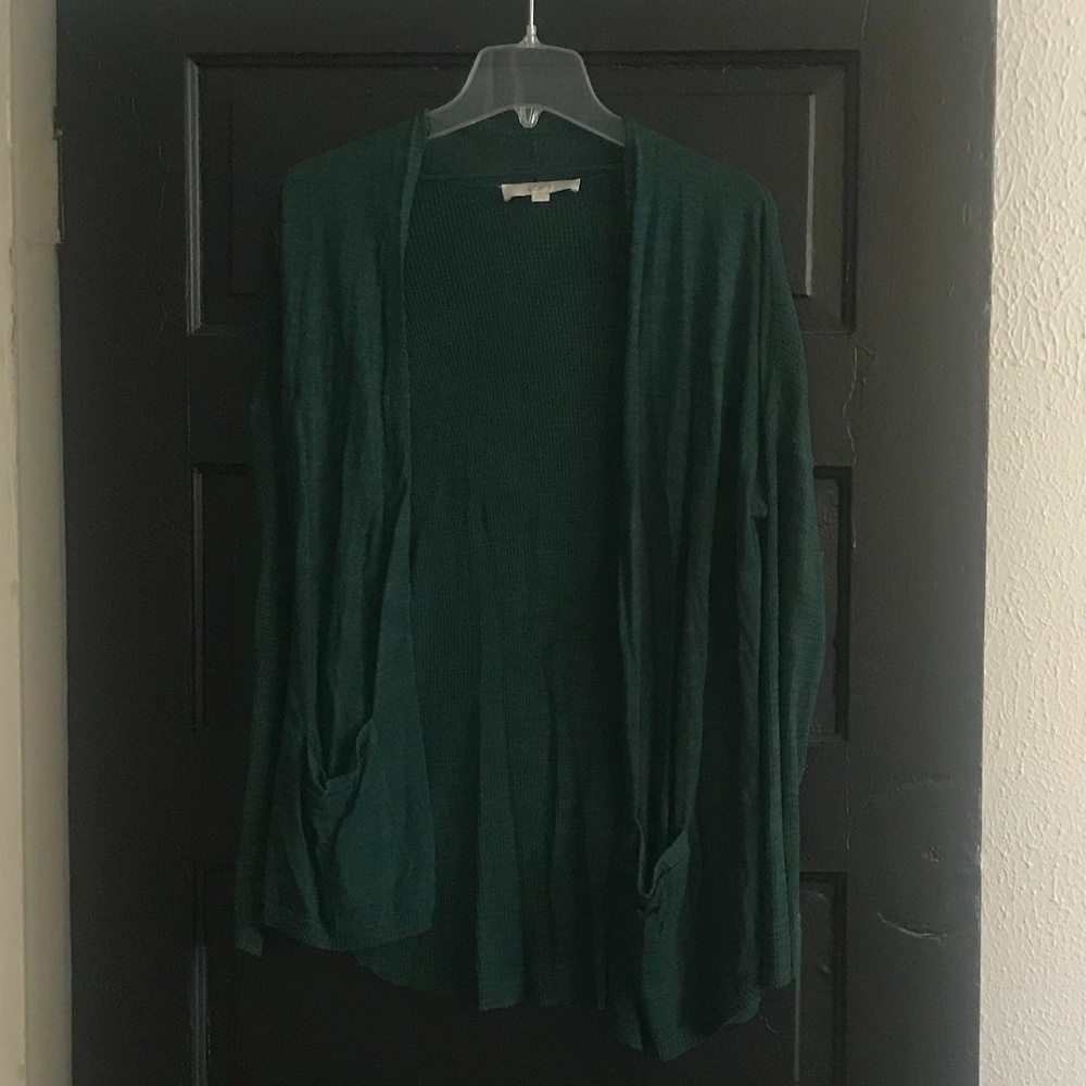 Size L Mixed mediaGreen Loft Cardigan with Pockets